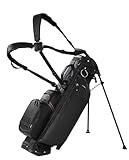 Sun Mountain 2025 Matchplayスタンドバッグ - 丈夫なゴルフスタンドバッグ 4ウェイトップと人間工学に基づいたX-Fitデュアルストラップハンドルで便利 - 軽量 収納用ポケット9つ付き - ブラック