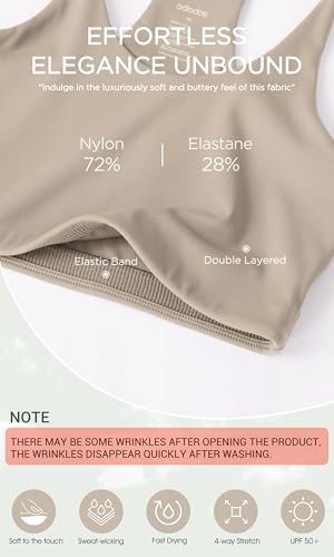 Image of ODODOS Halter Sports Bra for Women Non Padded Strappy Cropped Tops Workout Yoga Crop
