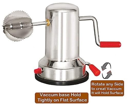 Image of BigPlayer Stainless Steel Coconut Scraper with Vacuum Base, Multicolor