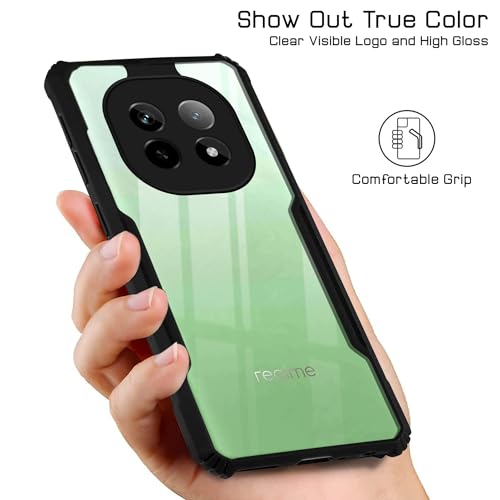 Image of Jkobi Back Cover Case for Realme P2 Pro (Shockproof with Polycarbonate Clear Panel | Professional Black)