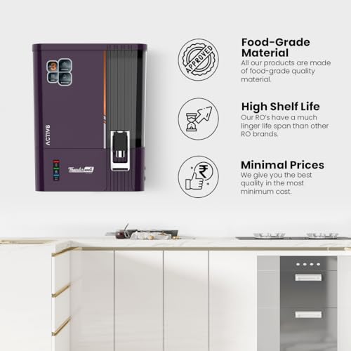 Image of Thunderwell ACTIV8 RO UV UF Water Purifier for Home | Zinc Copper Alkaline | 12 Stage Purification | TDS Controller | 10L Storage Tank | Purple