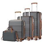 KONO – KONO Hartschalekoffer Set 4 Teilig mit Ryanair Reisetasche 4
