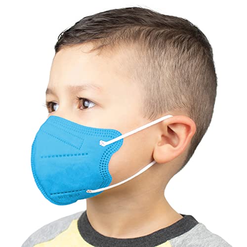 LYTIO 3D Disposable Face Masks Colored Breathable Cup Mask with Comfortable Ear Loops and Adjustable Nose Bridge Made in USA (20 pieces, Extra Small, Sapphire Blue)