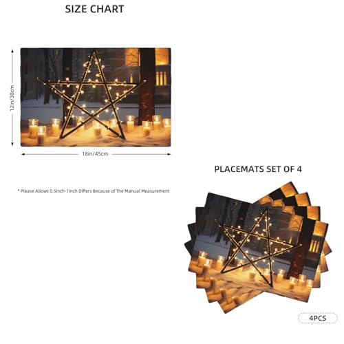 Set de table Noël en lin synthétique 45x30 cm lot de 4