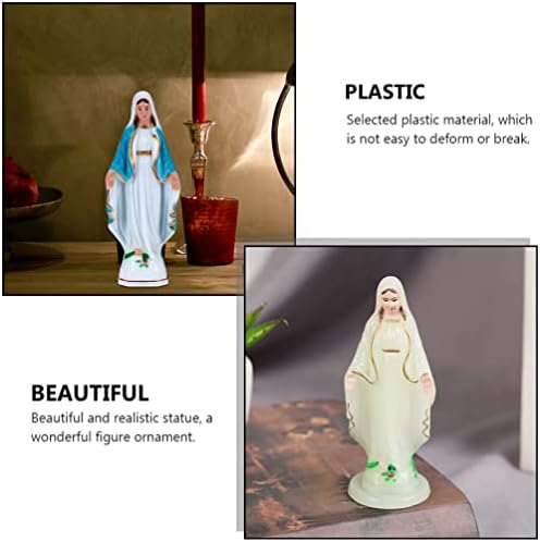 DOITOOL Madonna Virgin Mary Statue Figurine: Catholic Our Lady of Grace 3pcs Tabletop Figurine Luminous Light up Roman Catholic Sculpture Resin Tabletop Statue Figure Our Lady of Lourdes, 15.4X6CM