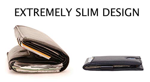 Gostwo Mens Bifold Wallet Money Clip RFID Blocking Travel Wallet Credit Card Holder (napa black size A)