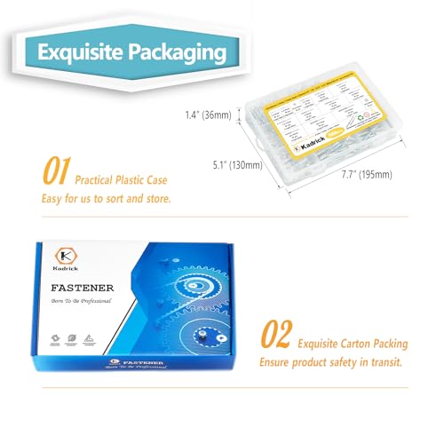 Kadrick 580Pcs Pop Rivets Assortment Kit,Commonly Used Aluminum Blind Rivets in 4 Diameters: 3/32\" 1/8\" 5/32\" 3/16\",Gripping Range of 2mm to 12mm,Including 60Pcs Washers