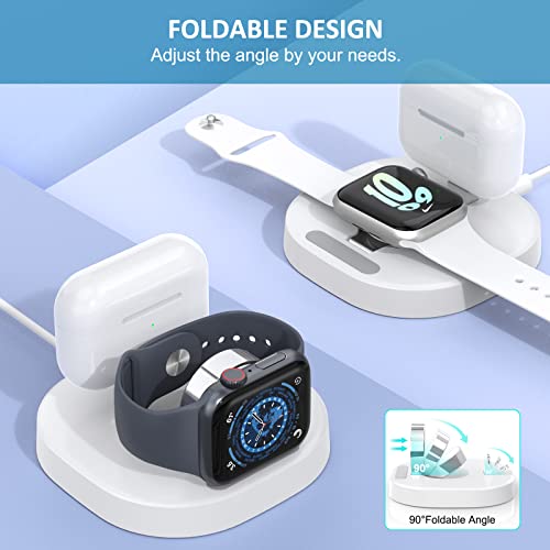 For Apple Watch Charger - 2 In 1 Wireless Watch Charger Portable Charging Stand With Charging Cable Compatible With Iwatch Series 8/7/6/5/4/3/2/Se - Charging Dock Station For Airpods 1/2/3/Pro #TOP3