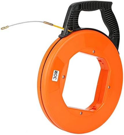 Fish Tape, 30m/98.4ft Non-Conductive Fiberglass Fish Tape in Reel, Wire Cable Puller Electrician Tools, for Pulling Wire and Cable