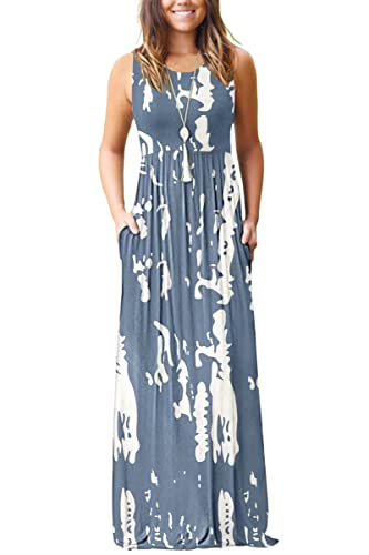 Molerani Women's Loose Plain Maxi Dresses Casual Long Dresses With Pockets(Tie Dye,S) #TOP6