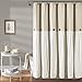 Lush Decor Button Shower Curtain, 72" X 72", Linen