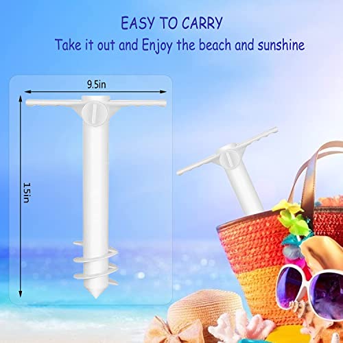 حامل مظلة الشاطئ من كاست ويف بمرساة رملية، مقاس واحد يناسب الجميع، حامل مظلة آمن للرياح القوية مع 4 خطافات معلقة