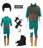GDXMCCOS US size Anime Rock Cosplay Costume lee Green Jumpsuit Halloween suit (Medium)