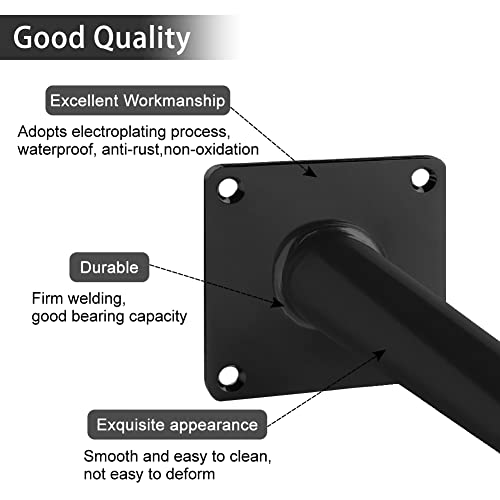 Furniture Legs 4 Inches Metal - Black Mid Century Modern Oblique Round Tapered Feet Replacement Sofa Couch Cabinet Dresser Cupboard, Set Of 4 #TOP4