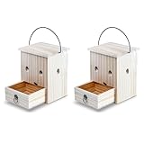 Carpenter Bee Traps for Outside 2PACK– Durable, Weather-Resistant, Eco-Friendly Wooden Wasp Trap for Outdoor Use