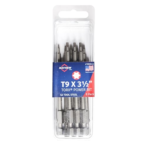 Mayhew Tools 19333-8 USA Torx Power Bit, T9 x 3.5