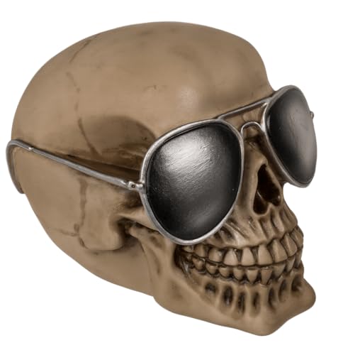 Out of the blue Kopfhörerhalterung, Totenkopf, ca. 16 x 20 x 17 cm, aus Polyresin, in Geschenkverpackung