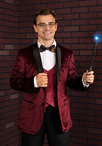 Men's Harry Potter Hufflepuff Blazer Suit Coat for Adults | Hogwarts Themed Velvet Jacket | Wizarding World Outfit3