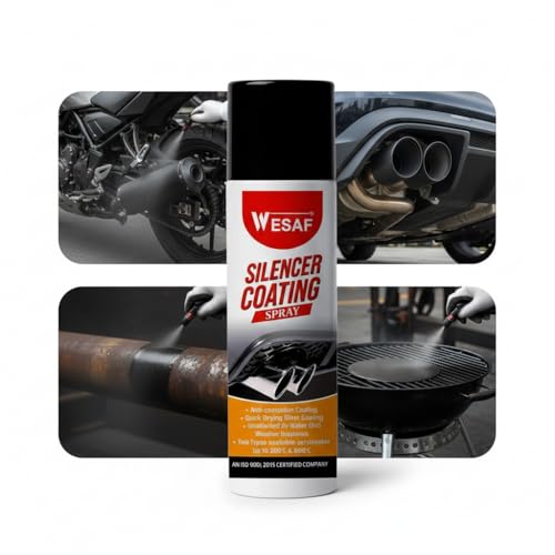 Image of Wesaf Silencer Coating Spray Black For Bike and Car 150ml | Anti-Corrosion | Heat-Resistant Silencer Coating Spray, Prevent Rust and Leak, Diesel wash Resistance