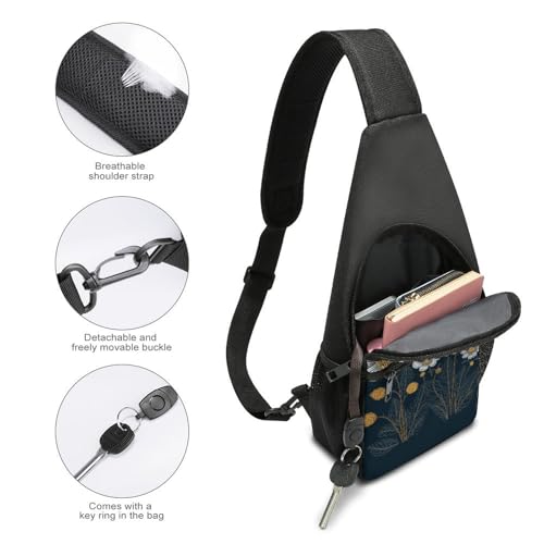 Mochila sling ligera floral para viajar y senderismo miniatura 4