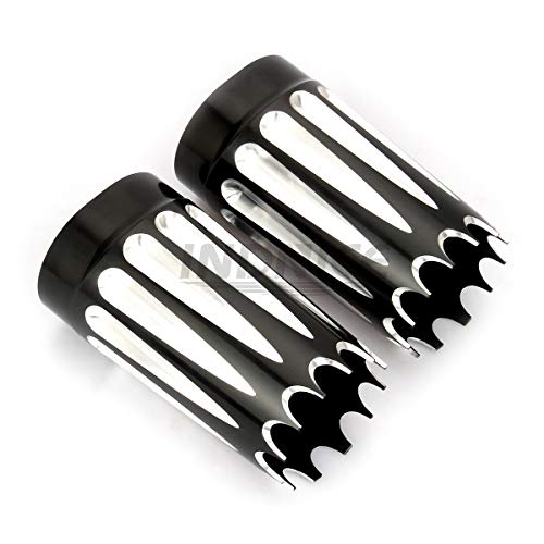 Indnice Black Fork Slider Cover For Harley Flt Flhr Cow Bells Flhx Flhtcu Flhxxx Flhtkl Fltrxs Freewheeler Flrt #TOP3