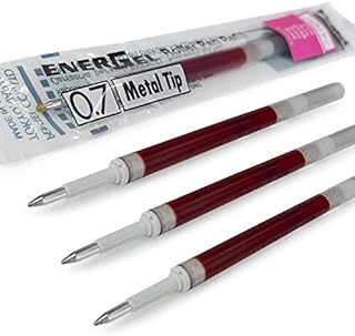 4 x PENTEL Energel 0.7mm Refill Metal Tip LR7 - Fits Energel Xm, BL77/BL57/BL37 - PINK