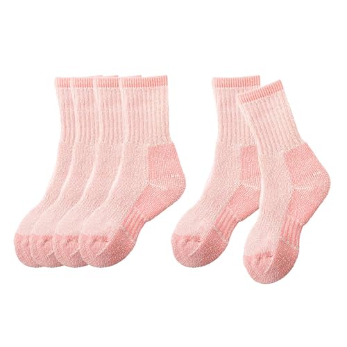 rockible 3 pares de calcetines de lana para niños en clima frío invierno para deportes de nieve actividades al aire libre, Rosa 33 a 38