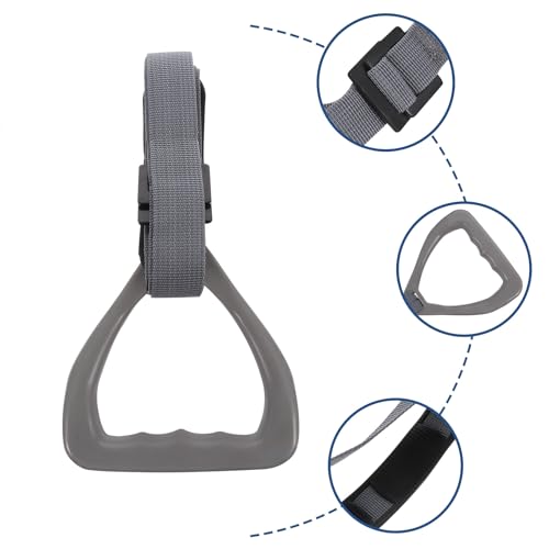 Anillas para Gimnasia con Correas Antideslizantes Grises miniatura 6