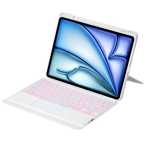 Funda teclado para iPad Air 13 blanca con teclado Bluetooth desmontable