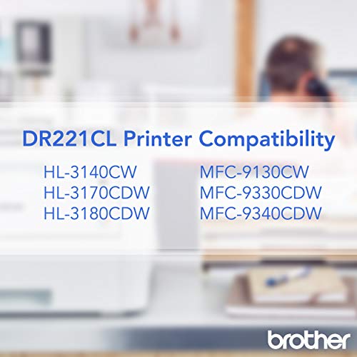 Brother Genuine Drum Unit, DR221CL, Seamless Integration, Yields Upto 15,000 Pages, Color