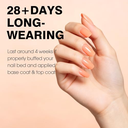 Image of CANNI 9ml Pastel Pink Orange Gel Nail Polish High Gloss UV LED Soak Off Gel