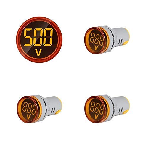 Rashri Voltmeter Signal Lights Digital Display Gauge Volt Voltage Meter Indicator Lamp Tester Measuring Range AC 60-500V (RYB) (3 Nos of Yellow) (B0827HBX74) Amazon Price History, Amazon Price Tracker