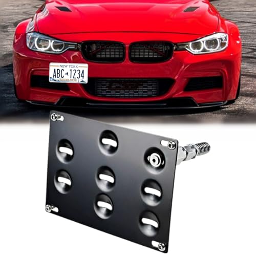 Drill-Free Front Tow Hook License Plate Frame for BMW 2 3 4 5 Series X3 X4 Z4 i3 F22 F30 F31 F32 F33 F36 F07 F10 F11 G30 Relocator Holder Front Bumper Frame (F Chassis) by WANTUNING - Used condition - US$19.25