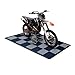 Speedway Garage Floor Mat Kit for Motorcycle, Small, Checkered - Black/Grey