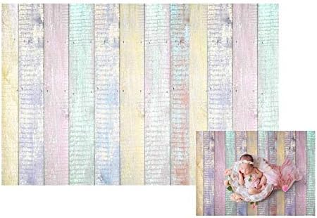 WaW 7x5ft Fabric Pink Pastel Painted Wooden Background Rustic Easter Studio Backdrop for Newborn Baby Photography