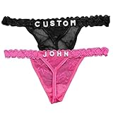 LVCHENG Authentic 2-pack Personalized Thongs With Names, Custom Thongs With Name On It,Surprise Your Loved One Black