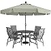 Produktbild MasterCanopy 270 cm Sonnenschirm mit Volant Patioschirm Gartenschirm Terrassenschirm Tischschirm Martkschirm 8 Rippen, Grau