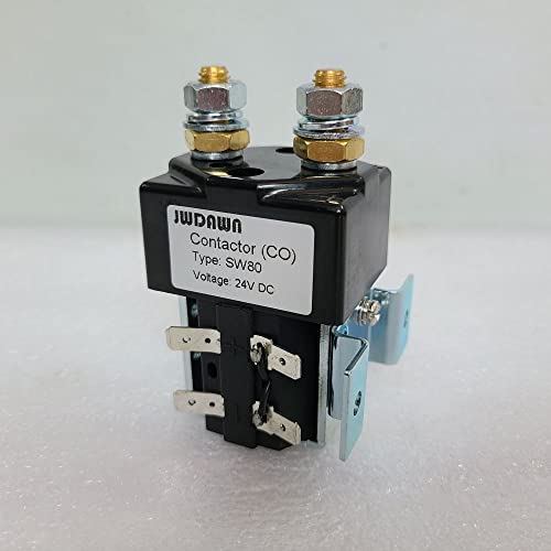 JWDAWN Relé solenoide SW80 24V 125A Reemplaza Albright SW80-65 SW80-6 24 V 125 Amp Contactor normalmente abierto