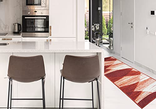 Gloria Kitchen Mat Low Profile Non Slip Skid Resistant Thin Kitchen Runner Rug (2X5, 2745-Red) #TOP2