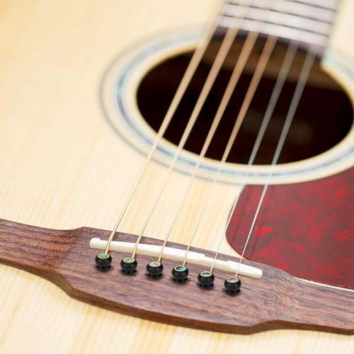 Blisstime 6pcs Ebony Guitar Pins Inlaid Abalone Dot Acoustic Guitar Replacement Parts - Thumbnail 5