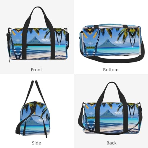 Bolsa de equipaje deportiva versátil estilo bandolera con estampado de playas de Tahití 2