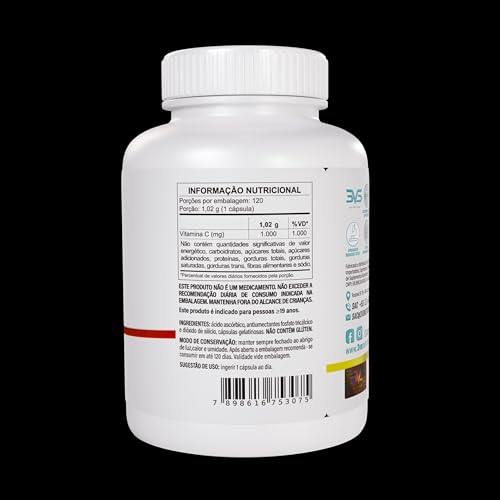 3VS Nutrition Vitamina C Pura 1000 mg | 120 Cápsulas