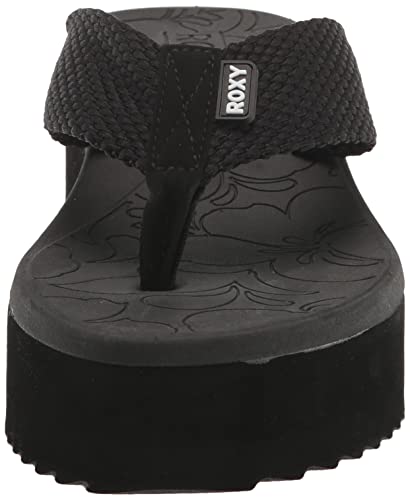 Roxy Women's Kallie Platform Flip Flop Sandal Wedge, Black Core, 7 #TOP19