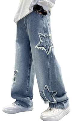 Happy Cherry - Pantalones Holgados Niño Jeans Infantil Vaqueros Anchos Estilo Callejero Pantalón de Mezclilla Algodón Vintage Cintura Elástica para Primavera Verano Otoño Invierno - 140-146 - Azul | Ya disponible en tu tienda friki favorita! En mundofriki.es!