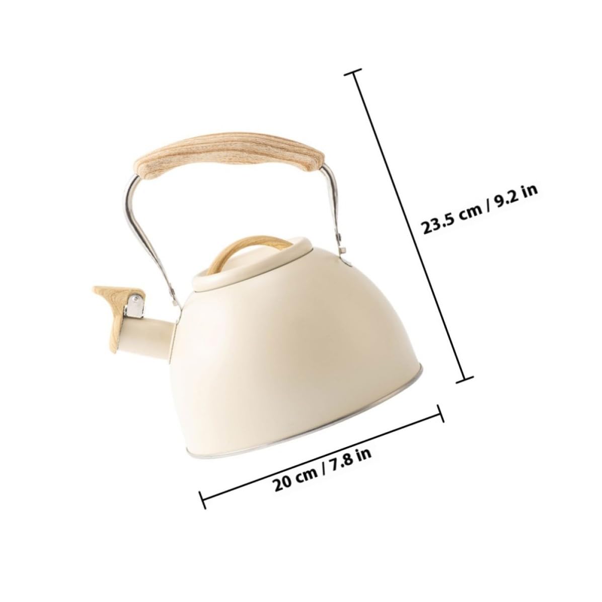 Tetera Silbante de Cocina de Acero Inoxidable 3l Beige