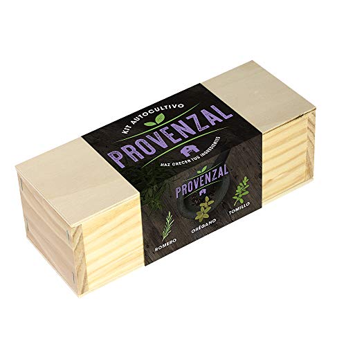 Kit Autocultivo Provenzal | Cultiva Romero, Orégano y Tomillo en Casa | Aromáticas Mediterráneas Fáciles de Cultivar | Cocina Creativa y Regalo Original | Resetea