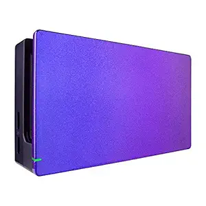 eXtremeRate Custom Chameleon Glossy Faceplate for Nintendo Switch Dock, Purple Blue DIY Housing Shell for Nintendo Switch Dock - Dock NOT Included