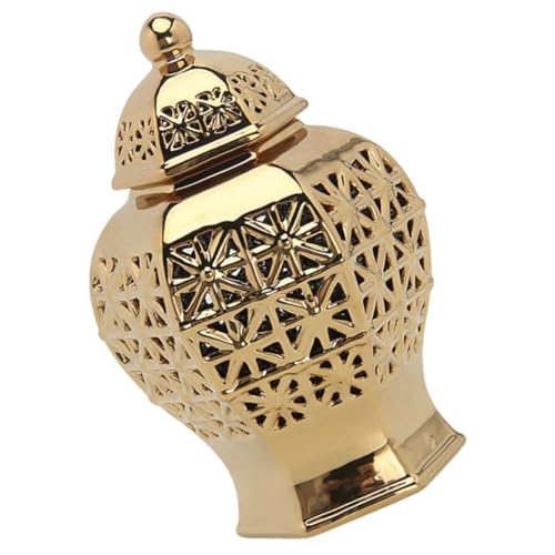 Vase en céramique or moderne pour centre de table de mariage chic