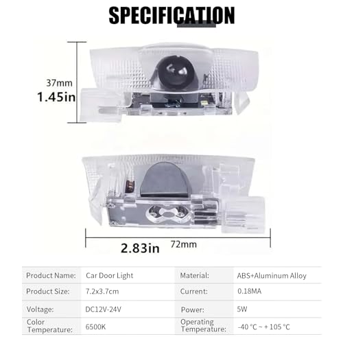 4 luces LED de puerta para auto con proyector de logo miniatura 2