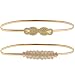Herebuy - Fashion Belts for Women Gold Skinny Waist Belt for Dress